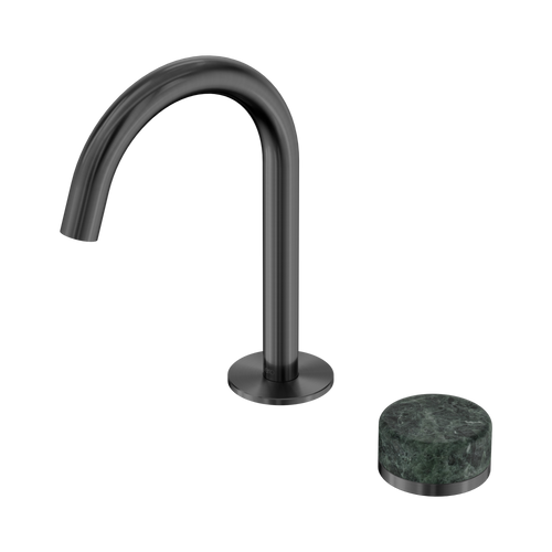 Serenity Progressive Basin Mixer Arc Spout with Verde Alpi Handle Gunmetal [308741]