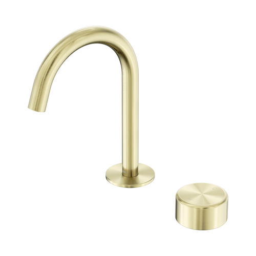 Serenity Progressive Basin Mixer Arc Spout with Metal Handle Brushed Gold [308825]