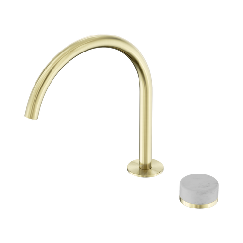 Serenity Progressive Bath or Kitchen Mixer Arc Spout with Carrara Handle Brushed Gold [308742]