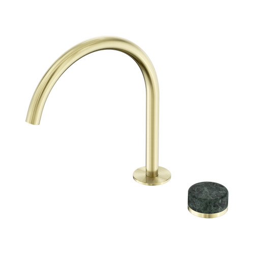 Serenity Progressive Bath or Kitchen Mixer Arc Spout with Verde Alpi Handle Brushed Gold [308570]