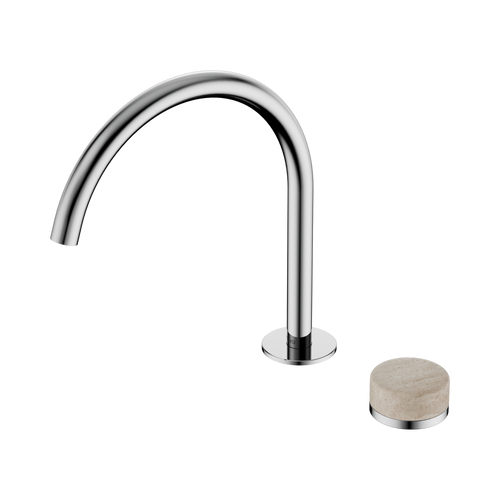 Serenity Progressive Bath or Kitchen Mixer Arc Spout with Rome Travertine Handle Chrome [308588]
