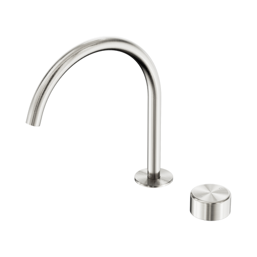 Serenity Progressive Bath or Kitchen Mixer Arc Spout with Metal Handle Brushed Nickel [308738]