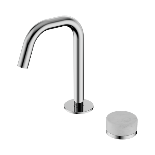 Serenity Progressive Basin Mixer Edge Spout with Carrara Handle Chrome [308671]
