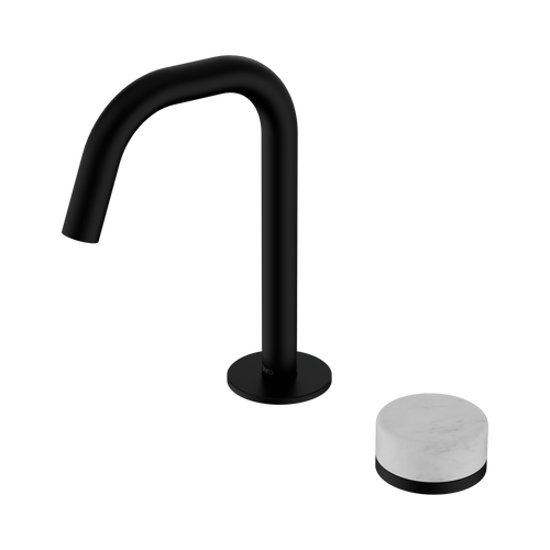 Serenity Progressive Basin Mixer Edge Spout with Carrara Handle Matte Black [308753]