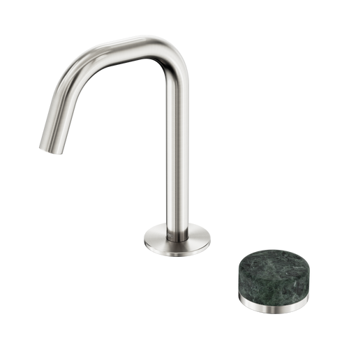 Serenity Progressive Basin Mixer Edge Spout with Verde Alpi Handle Brushed Nickel [308686]
