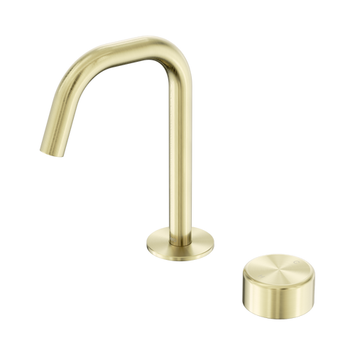 Serenity Progressive Basin Mixer Edge Spout with Metal Handle Brushed Gold [308729]