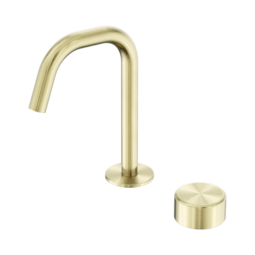 Serenity Progressive Basin Mixer Edge Spout with Metal Handle Brushed Gold [308729]