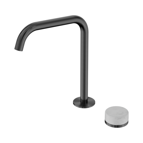 Serenity Progressive Bath or Kitchen Mixer Edge Spout with Carrara Handle Gunmetal [308785]