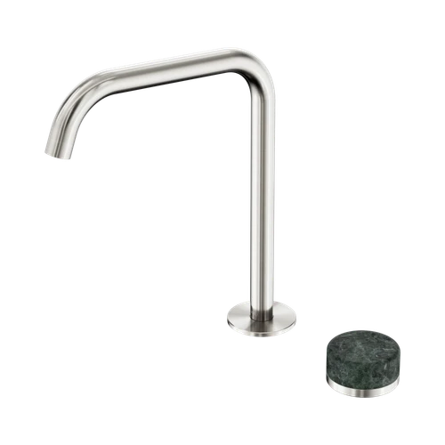 Serenity Progressive Bath or Kitchen Mixer Edge Spout with Verde Alpi Handle Brushed Nickel [308656]