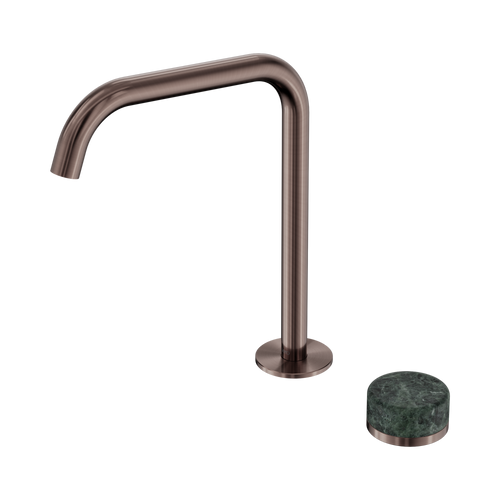 Serenity Progressive Bath or Kitchen Mixer Edge Spout with Verde Alpi Handle Brushed Bronze [308711]