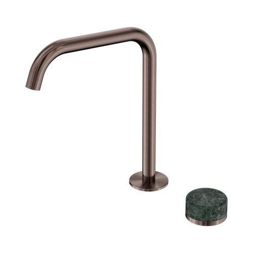 Serenity Progressive Bath or Kitchen Mixer Edge Spout with Verde Alpi Handle Brushed Bronze [308711]