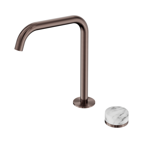 Serenity Progressive Bath or Kitchen Mixer Edge Spout with Arabescato Corchia Handle Brushed Bronze [308822]