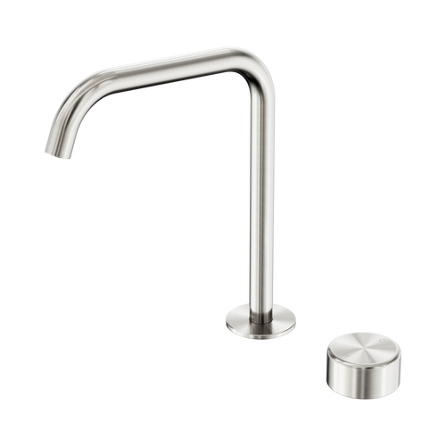 Serenity Progressive Bath or Kitchen Mixer Edge Spout with Metal Handle Brushed Nickel [308602]
