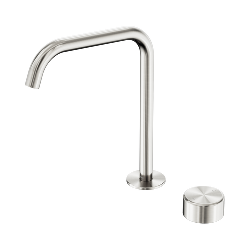 Serenity Progressive Bath or Kitchen Mixer Edge Spout with Metal Handle Brushed Nickel [308602]