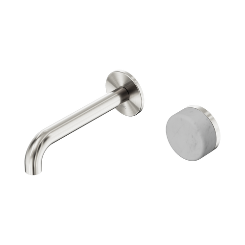 Serenity Progressive Wall Basin Mixer 160mm Spout with Carrara Handle Brushed Nickel [308620]
