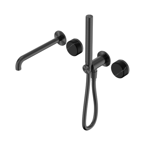 Serenity Progressive Shower System with Spout with Marquina Black Handle and Slim Shower Gunmetal [308650]