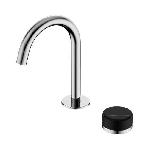 Serenity Progressive Basin Mixer Arc Spout with Marquina Black Handle Chrome [308733]