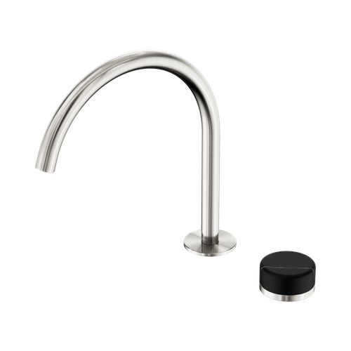 Serenity Progressive Bath or Kitchen Mixer Arc Spout with Marquina Black Handle Brushed Nickel [308702]
