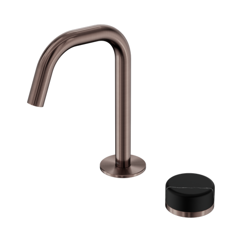 Serenity Progressive Basin Mixer Edge Spout with Marquina Black Handle Brushed Bronze [308603]