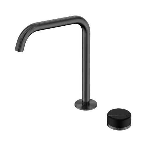 Serenity Progressive Bath or Kitchen Mixer Edge Spout with Marquina Black Handle Gunmetal [308748]