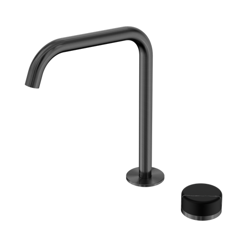 Serenity Progressive Bath or Kitchen Mixer Edge Spout with Marquina Black Handle Gunmetal [308748]