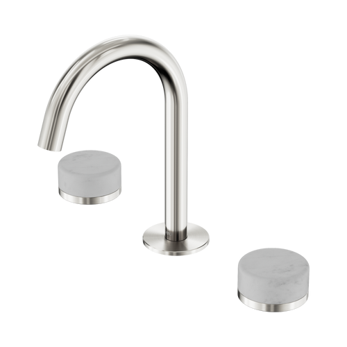 Serenity Basin Set Arc Spout with Carrara Handle Brushed Nickel [308873]