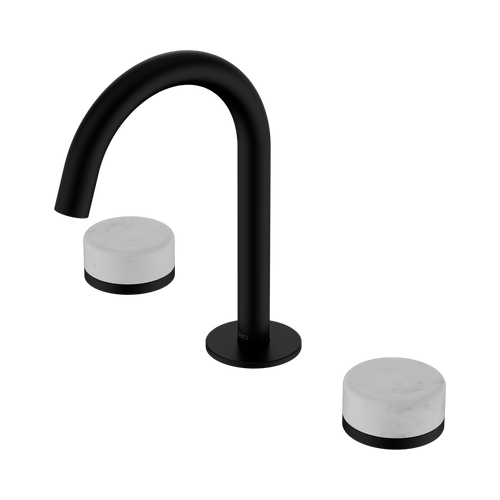 Serenity Basin Set Arc Spout with Carrara Handle Matte Black [308883]