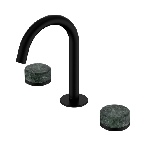 Serenity Basin Set Arc Spout with Verde Alpi Handle Matte Black [309032]