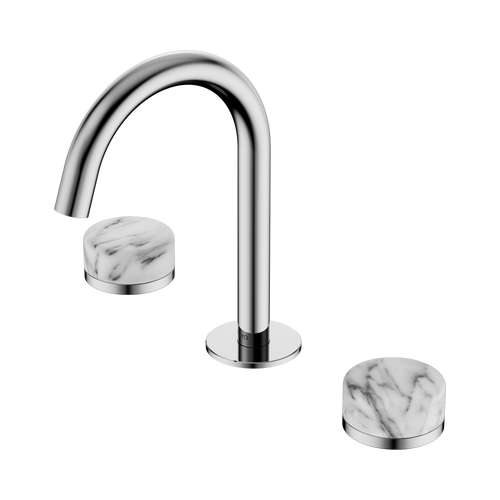 Serenity Basin Set Arc Spout with Arabescato Corchia Handle Chrome [309254]