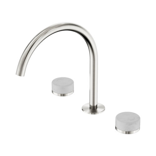 Serenity Bath or Kitchen Set Arc Spout with Carrara Handle Brushed Nickel [309022]