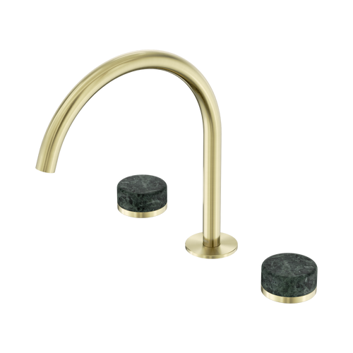 Serenity Bath or Kitchen Set Arc Spout with Verde Alpi Handle Brushed Gold [309080]