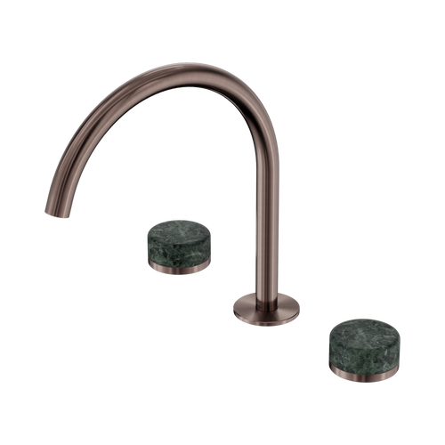 Serenity Bath or Kitchen Set Arc Spout with Verde Alpi Handle Brushed Bronze [308959]