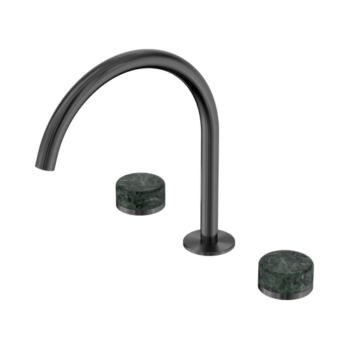 Serenity Bath or Kitchen Set Arc Spout with Verde Alpi Handle Gunmetal [308912]