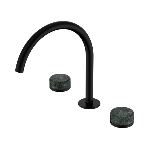 Serenity Bath or Kitchen Set Arc Spout with Verde Alpi Handle Matte Black [309180]