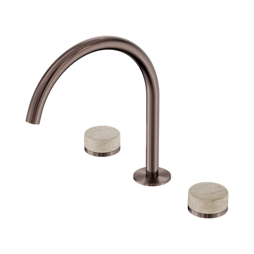 Serenity Bath or Kitchen Set Arc Spout with Rome Travertine Handle Brushed Bronze [308906]