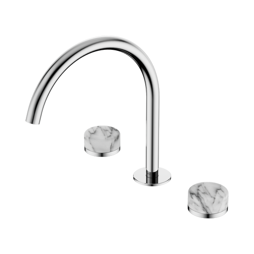 Serenity Bath or Kitchen Set Arc Spout with Arabescato Corchia Handle Chrome [308928]