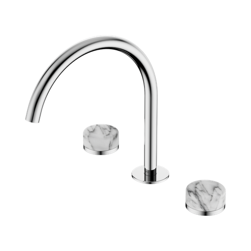 Serenity Bath or Kitchen Set Arc Spout with Arabescato Corchia Handle Chrome [308928]