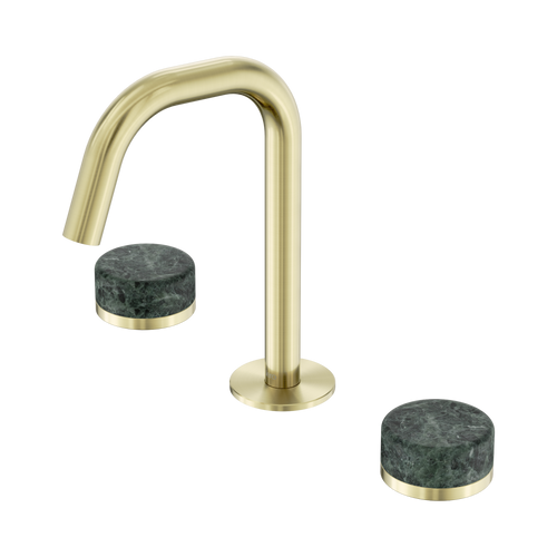 Serenity Basin Set Edge Spout with Verde Alpi Handle Brushed Gold [309261]