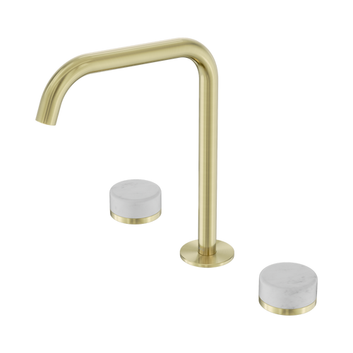 Serenity Bath or Kitchen Set Edge Spout with Carrara Handle Brushed Gold [309237]