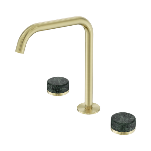 Serenity Bath or Kitchen Set Edge Spout with Verde Alpi Handle Brushed Gold [309030]