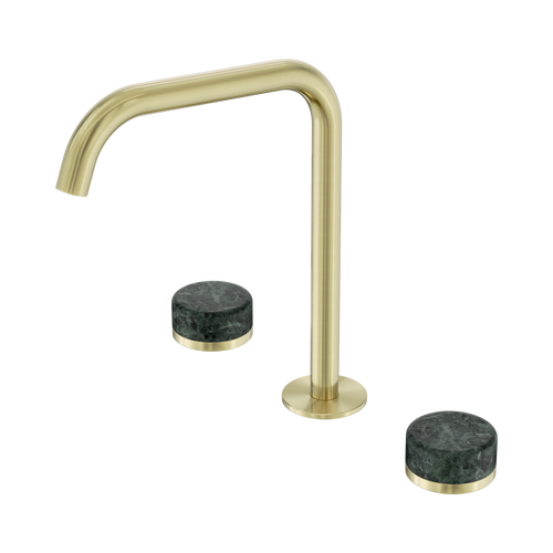 Serenity Bath or Kitchen Set Edge Spout with Verde Alpi Handle Brushed Gold [309030]
