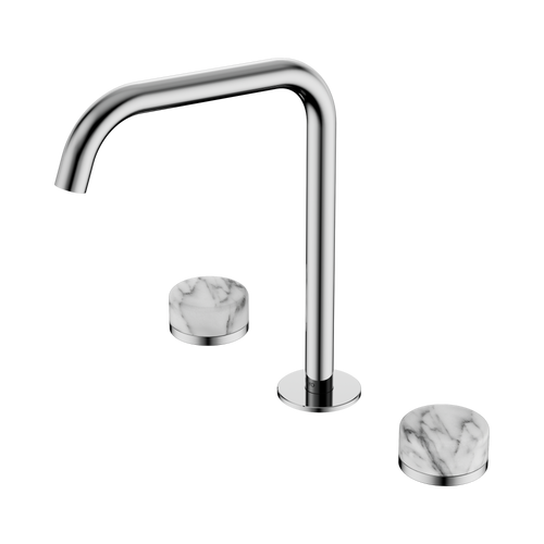 Serenity Bath or Kitchen Set Edge Spout with Arabescato Corchia Handle Chrome [308862]