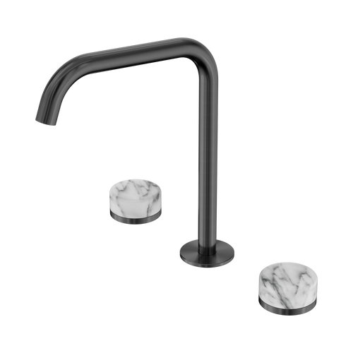 Serenity Bath or Kitchen Set Edge Spout with Arabescato Corchia Handle Gunmetal [308961]
