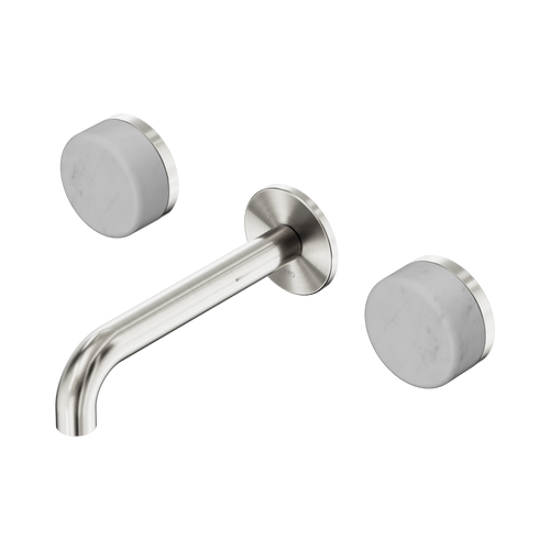 Serenity Wall Basin Set 160mm Spout with Carrara Handle Brushed Nickel [309189]