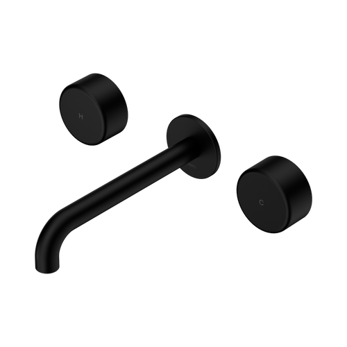 Serenity Wall Basin Set 160mm Spout with Metal Handle Matte Black [309239]