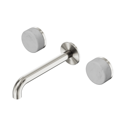 Serenity Wall Basin Set 185mm Spout with Carrara Handle Brushed Nickel [309233]