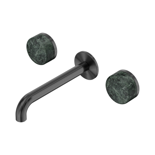 Serenity Wall Basin Set 185mm Spout with Verde Alpi Handle Gunmetal [308871]
