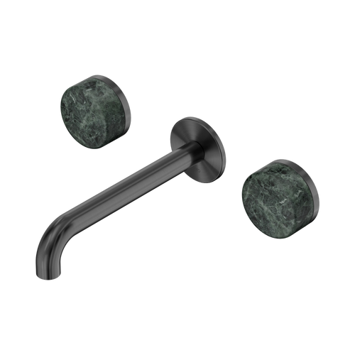 Serenity Wall Basin Set 185mm Spout with Verde Alpi Handle Gunmetal [308871]