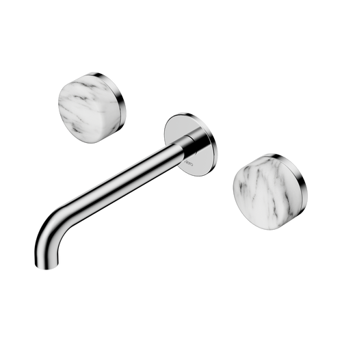 Serenity Wall Basin Set 185mm Spout with Arabescato Corchia Handle Chrome [308972]