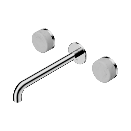Serenity Wall Basin Set 220mm Spout with Carrara Handle Chrome [309159]